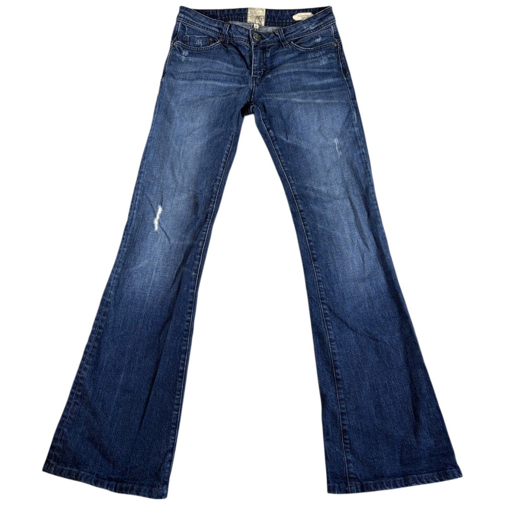 Dylan George Alexandra Flare Jeans Womens 29 Blue Denim Y2K Distressed Low Rise